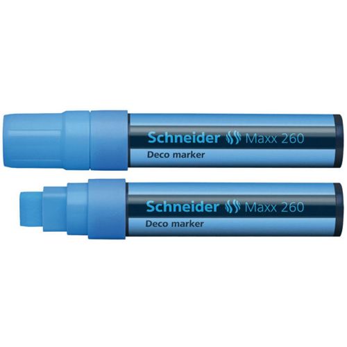 Flomaster Schneider, Deco Marker Maxx 260, tekuća kreda,  2-15 mm, plavi slika 1