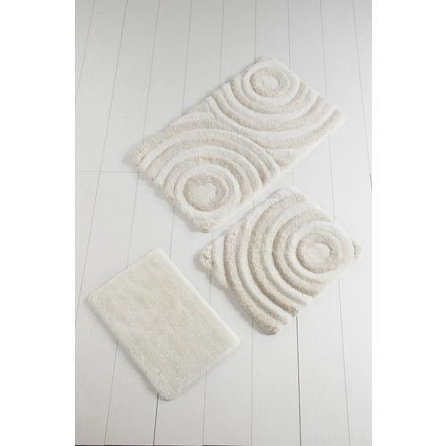 Wave - Ecru Ecru Bathmat Set (3 Pieces) slika 2