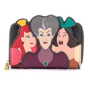 Disney Villains Scene Evil Stepmother Aand Step Sisters Zip Around Wallet