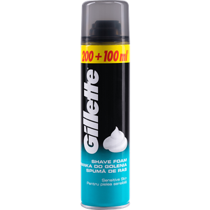 Gillette pjena za brijanje Sensitive 300ml (100ml Gratis)