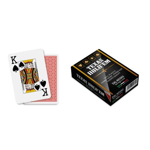 Dal Negro karte za poker 100% plastika jumbo index, crvene slika 2