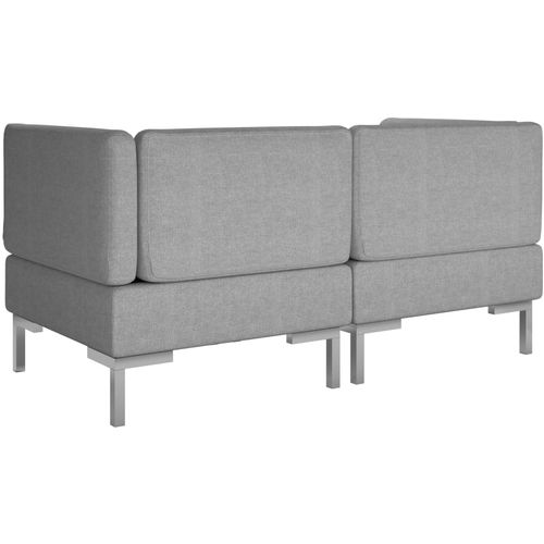 Modularne kutne sofe s jastucima 2 kom od tkanine svjetlosive slika 4