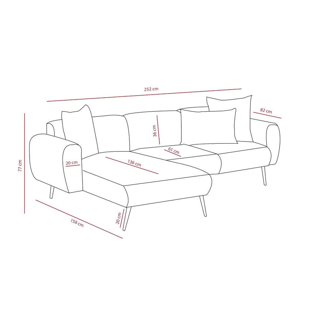 Ugaona Sofa 'Side Right' - Antracit Boja slika 8