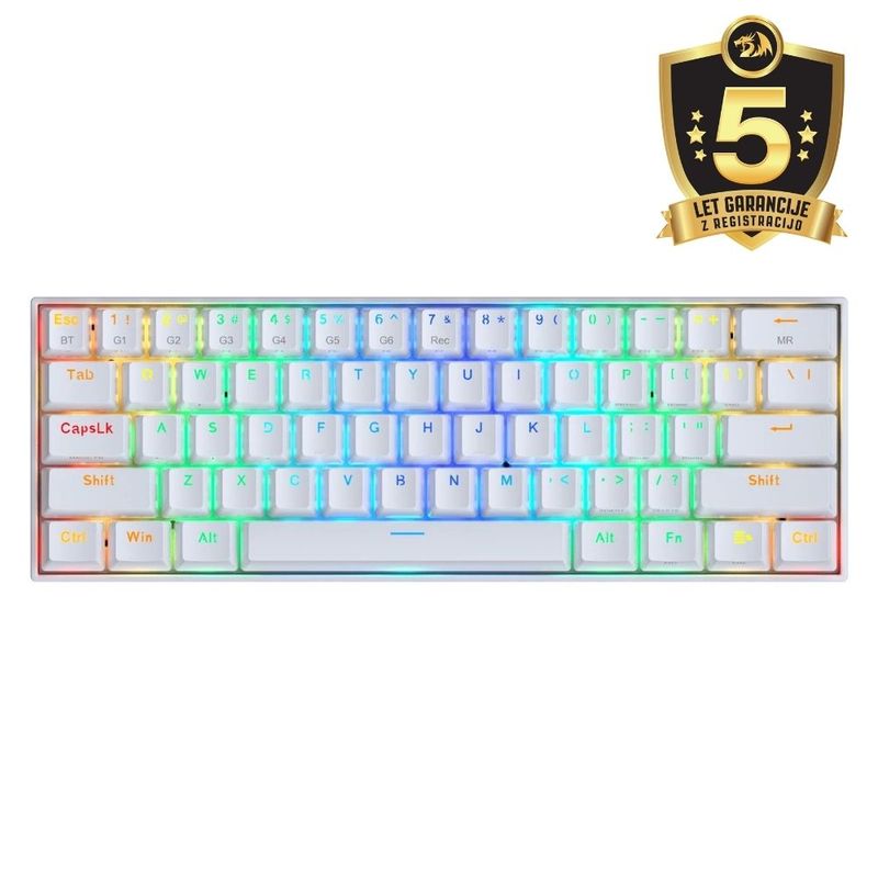 Redragon REDRAGON DRACONIC K530RGB PRO BT/ŽIČANA MEHANIČKA TIPKOVNICA BIJELA SMEĐI PREKIDAČI image