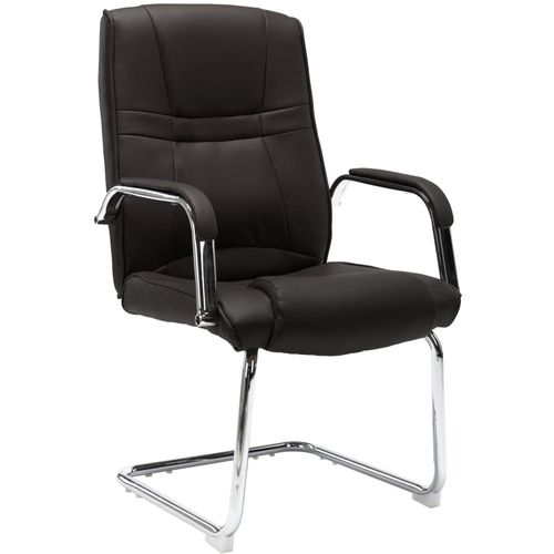 Konzolna uredska stolica od umjetne kože crna slika 24