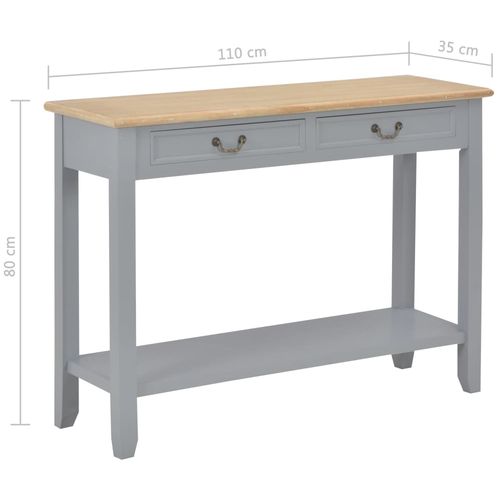 Konzolni stol sivi 110 x 35 x 80 cm drveni slika 15