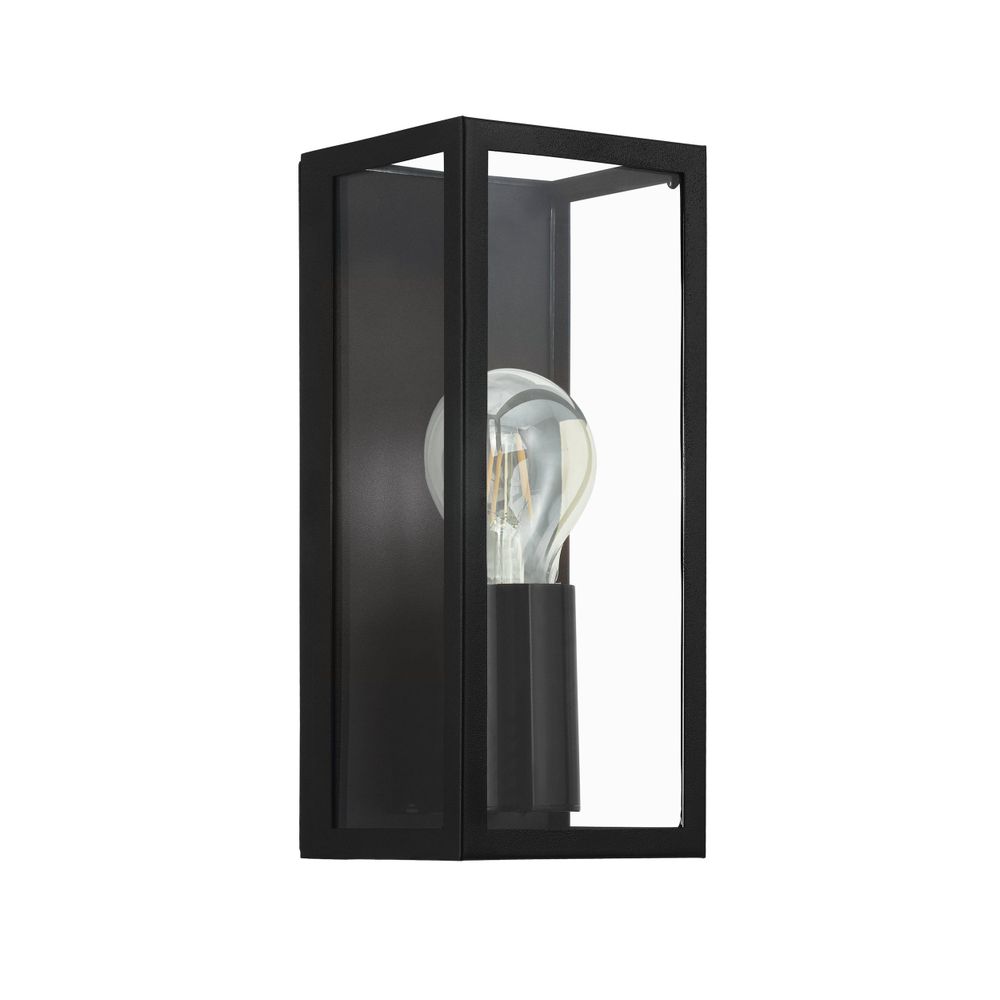 Eglo Amezola Zidna/Stropna Lampa, E27, IP44, Crna/Čelik/Staklo slika 1