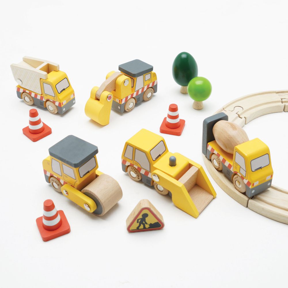 Le Toy Van Set drvenih građevinskih vozila slika 3