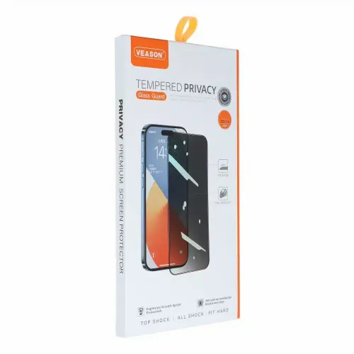 Kaljeno staklo 6D Pro Veason Privacy Glass – za iPhone 14 Pro Max crno slika 5