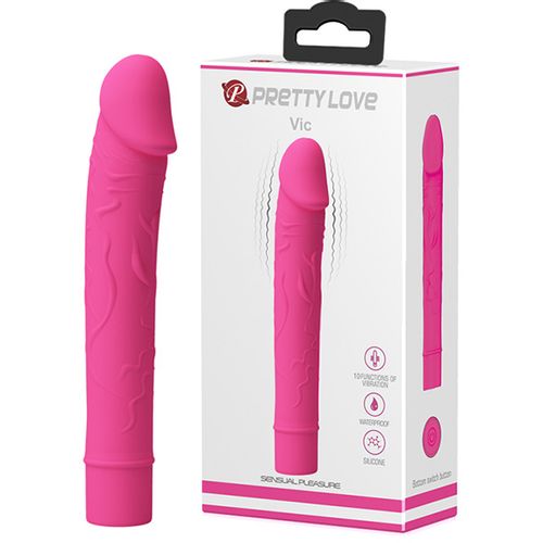 Roze silikonski vibrator sa venama slika 1