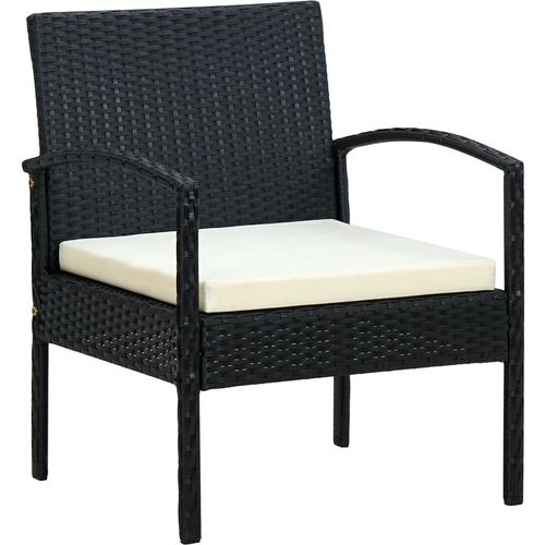 Vrtna stolica od poliratana s jastukom crna slika 12