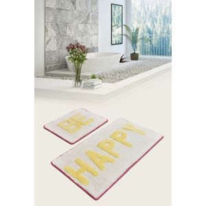 Happyful Multicolor Acrylic Bathmat Set (2 Pieces)