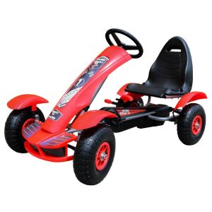 Veliki dječji karting na pedale crveni