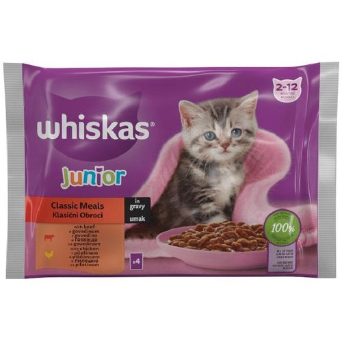 Whiskas hrana za mačke Junior izbor mesa Multipack 4x85g slika 1