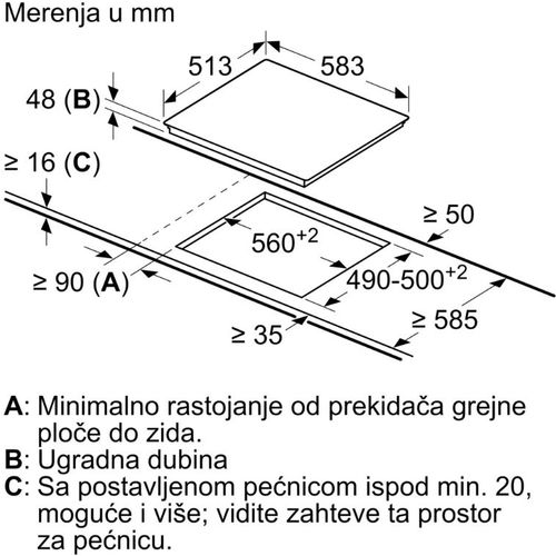 Bosch PKN645FP2E Ugradna staklokeramička ploča za kuvanje, Širina 60cm slika 4