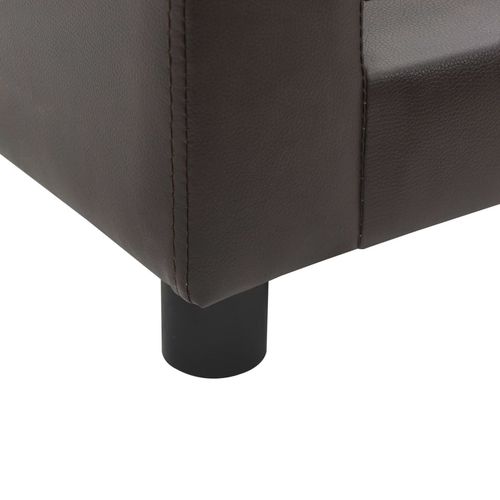 Sofa za pse smeđa 60 x 43 x 30 cm od pliša i umjetne kože slika 17