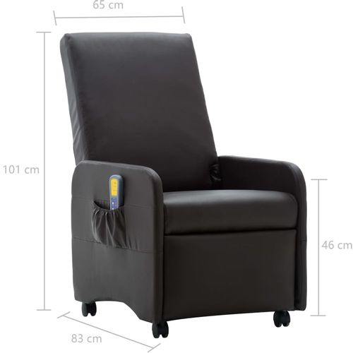 Masažna fotelja od umjetne kože smeđa slika 9