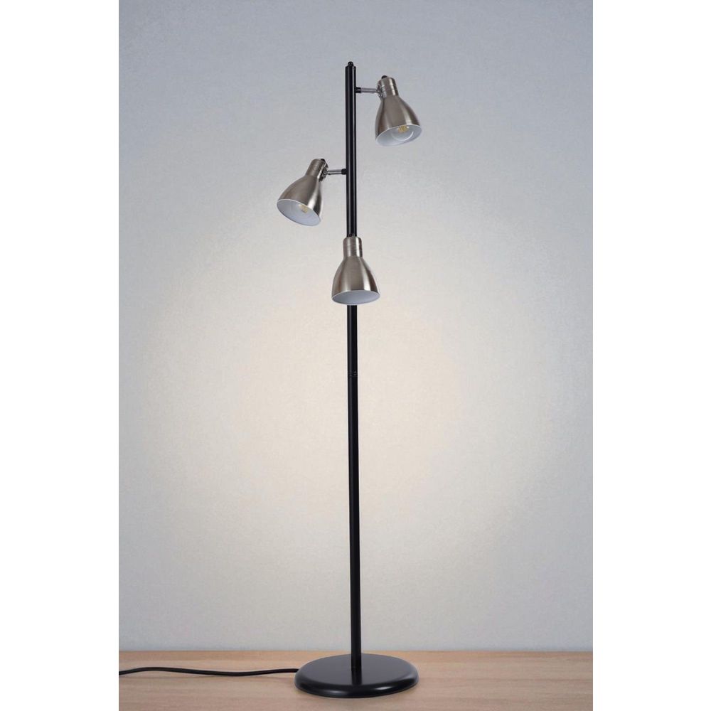 Opviq Podna lampa 132, krom, crna slika 2