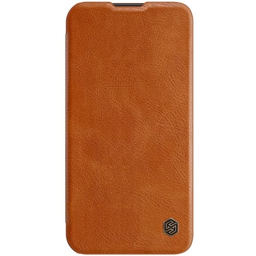 Nillkin Qin Leather Pro preklopna maska sa štitnikom za kameru za iPhone 13 - Brown slika 2