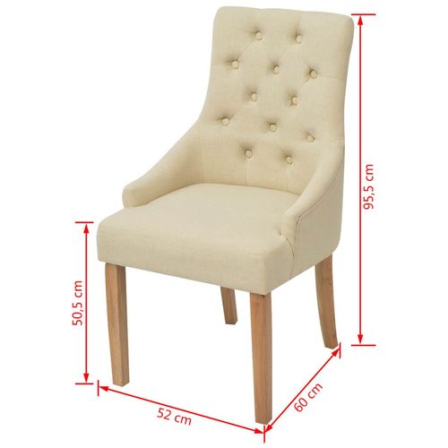 Blagovaonske stolice od tkanine 2 kom krem slika 12