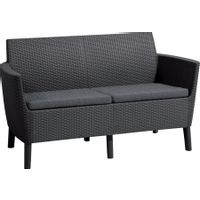Keter Salemo 2 seater sofa, graphite - coolgrey 