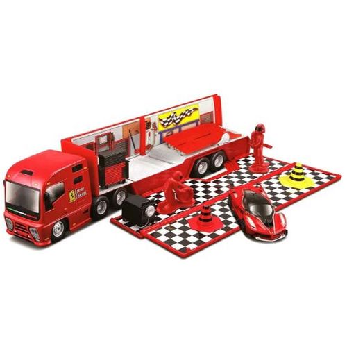 Burago Ferrari Racing Hauler Kamion Set slika 1