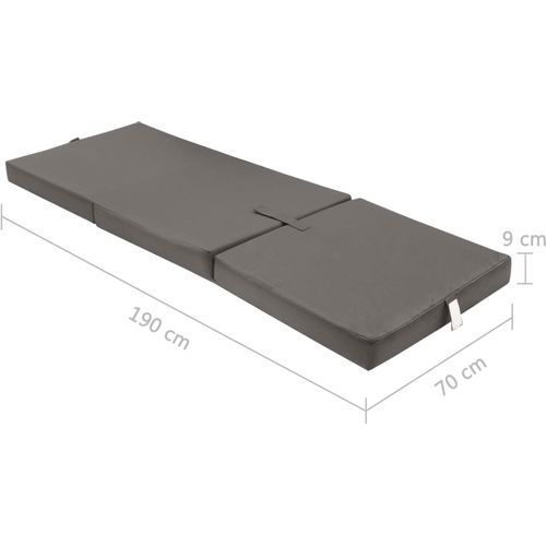 Sklopivi madrac od pjene 190 x 70 x 9 cm sivi slika 6