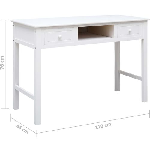 Pisaći stol bijeli 110 x 45 x 76 cm drveni slika 15
