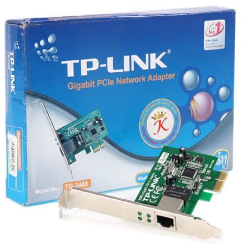 NIC TP-Link TG-3468, 32-bit Gigabit PCIe Network Adapter, Realtek RTL8168B, 10/100/1000Mbps RJ45 port, Auto MDI/MDIX slika 1