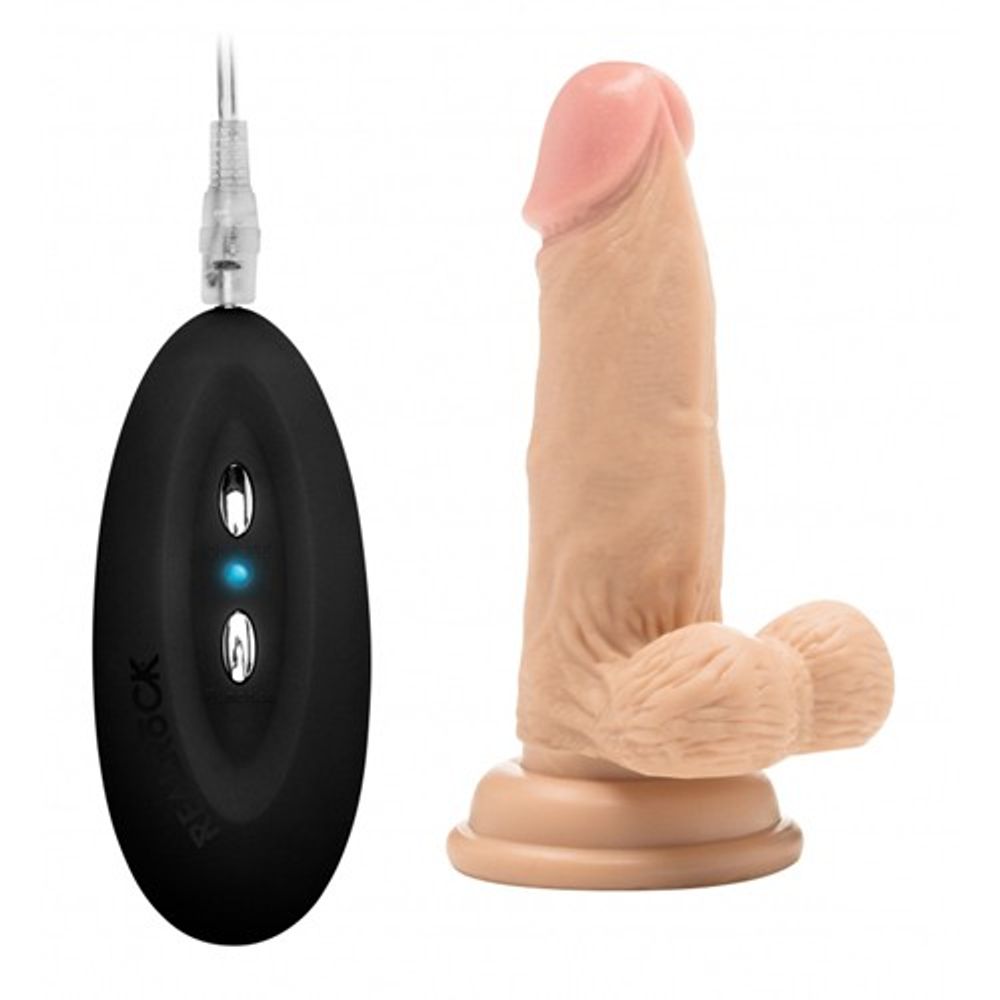 Realističan vibrator s testisima Realrock 6, 10 cm slika 1