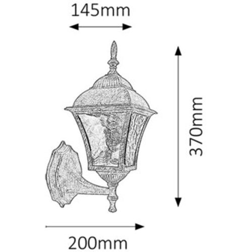 Rabalux Toscana spoljna zidna lampa E27 60W staro zlatoIP43 Spoljna rasveta slika 2