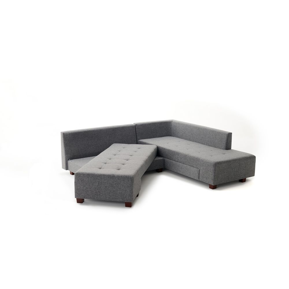 Ugaona Sofa na Razvlačenje Manama - Desni Kut, Siva slika 5