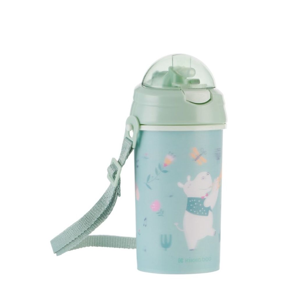 Kikka Boo Flašica za piće sa slamkom i remenom Music Fest 450ml, Mint slika 1