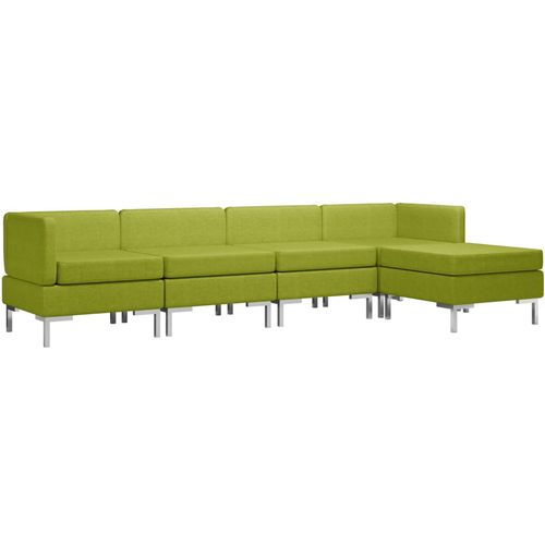 5-dijelni set sofa od tkanine zeleni slika 2