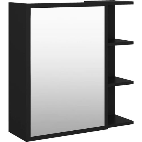 Kupaonski ormarić s ogledalom crni 62,5x20,5x64 cm od iverice slika 10