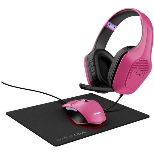 Trust GXT 790P 3-u-1 gaming miš i slušalice sa USB optičkim ružičastim pozadinskim osvjetljenjem slika 1