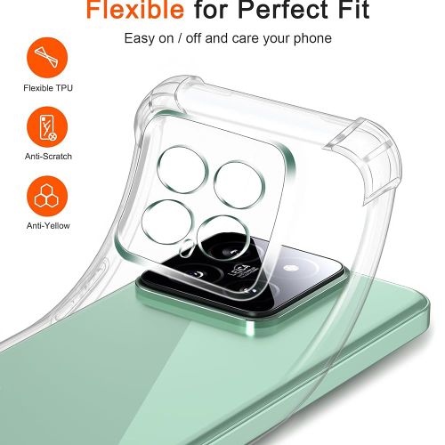 Techsuit Shockproof Clear Silicone prozirna maskica otporna na udarce za Xiaomi 14 slika 2