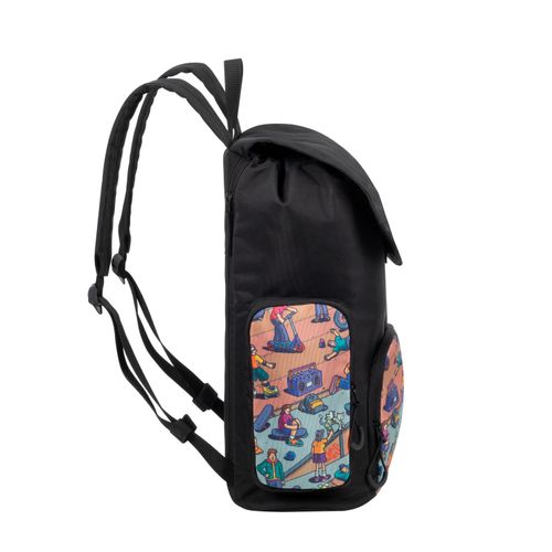 Ruksak RivaCase Agora 5425 black Urban Print backpack "Skaters", 15L slika 8