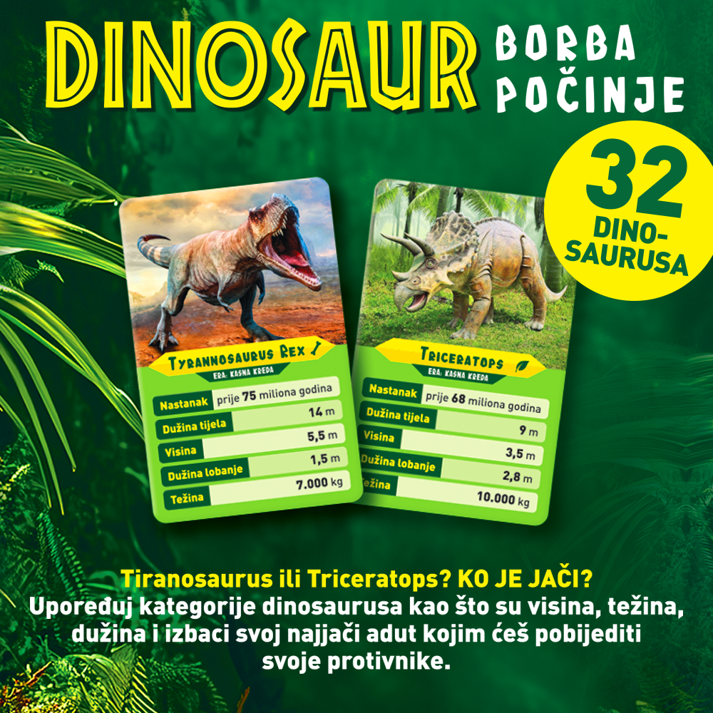Kumaro Karte za djecu Dinosaur - Borba počinje slika 2