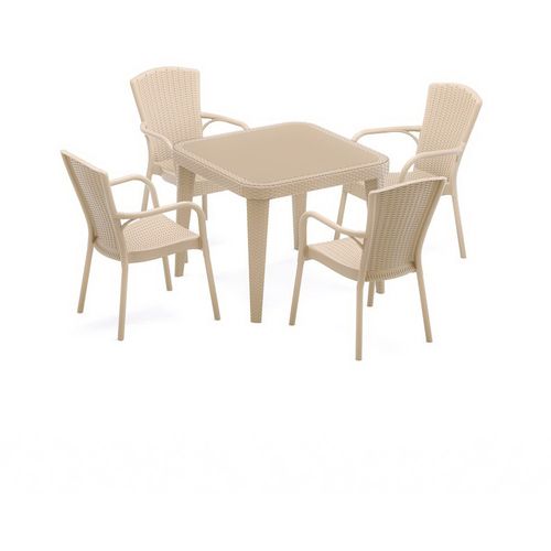 Tilia Garnitura Royal Coffee, sto i 4 stolice, 90X90  slika 1