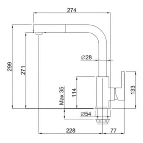 Set Quadra 130 + slavina C02 Bianco antico slika 5