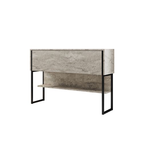 Woody Fashion Komoda LUXE, boja Travertine, crna boja slika 6