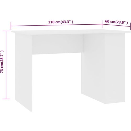 Radni stol bijeli 110 x 60 x 73 cm od iverice slika 26