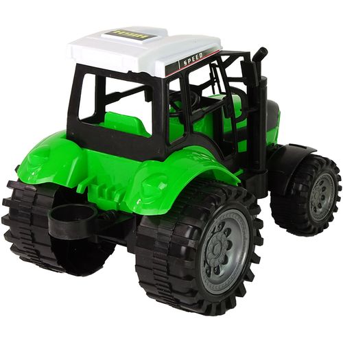 Zeleni traktor s prešom za baliranje slika 5
