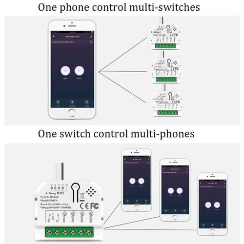 SMART-4GANG Tuya Wifi DIY Self-locking daljinski upravljac Smart Switch relejni modul DC 5V/7-32V AC slika 5