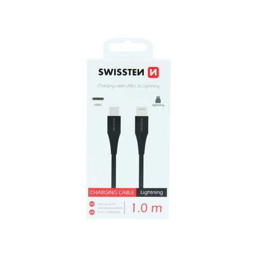 SWISSTEN kabel USB-C/Lightning, 3A, 1m, crni slika 2