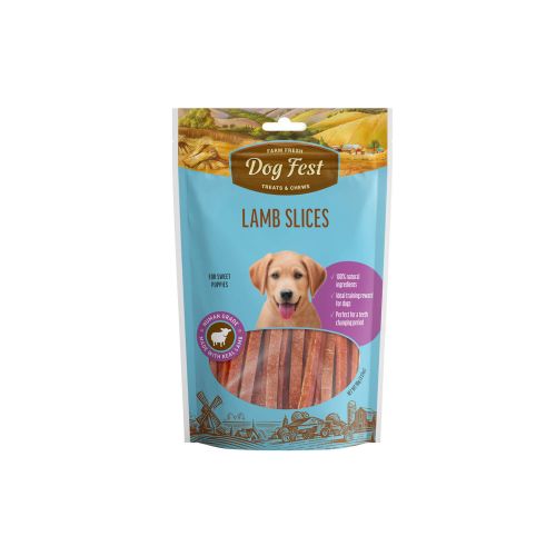 Dog Fest Lamb Slices, poslastica za štence, trakice od janjetine, 90 g slika 1