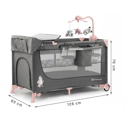 Kinderkraft Putni krevetić s dodacima Joy roza slika 7