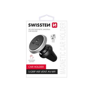 SWISSTEN držač za mobitel, metalni, magnet, za vent S-GRIP AIR VENT AV-M9 crn/sr