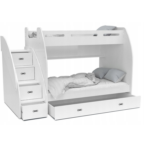 Drveni Dečiji Krevet Na Sprat Zuzia Sa Fiokama 200*120 Cm - Beli slika 2